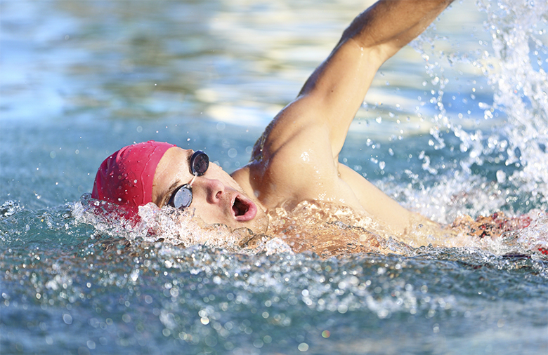 swim laps in small pool